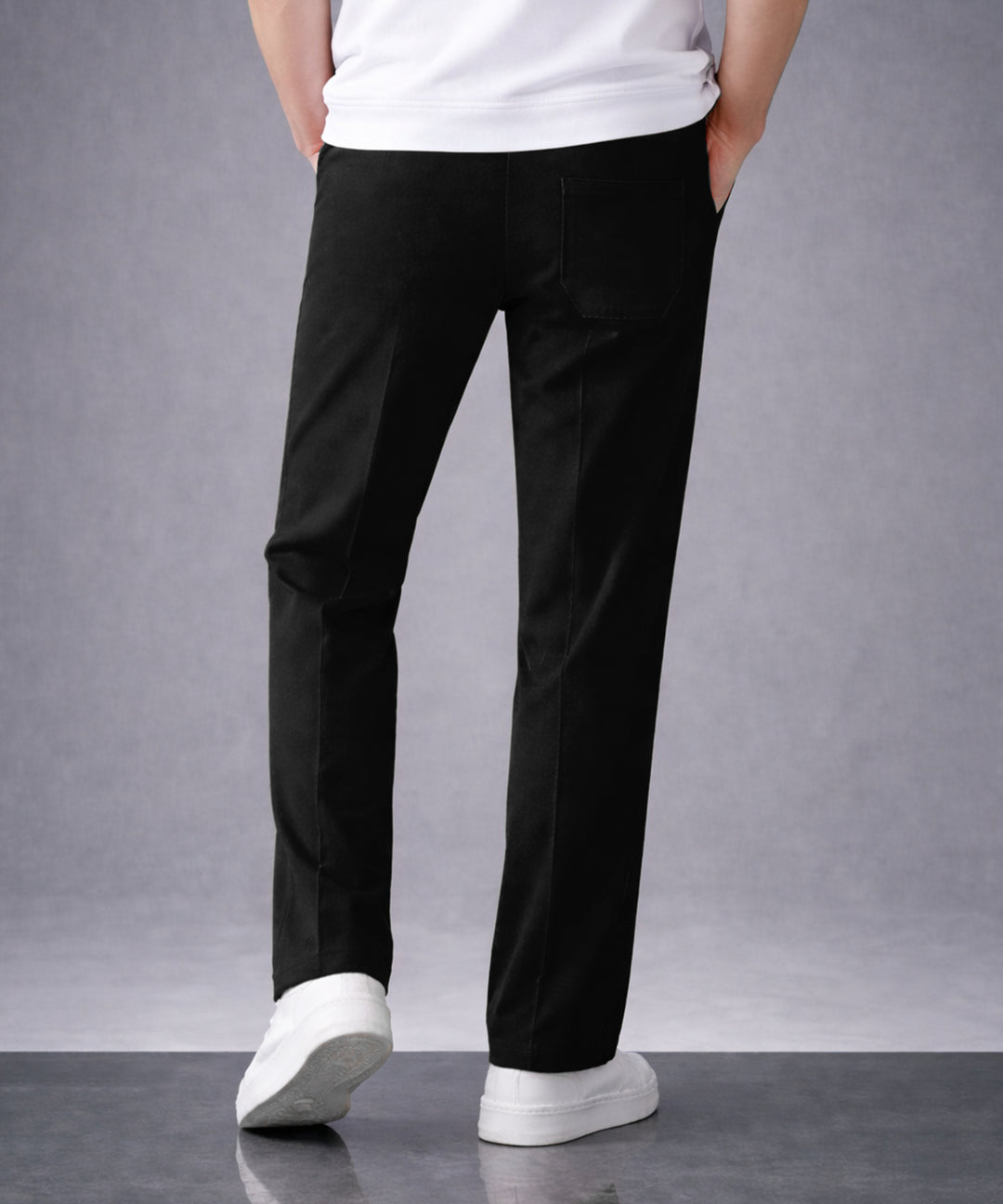 Mens Relaxed Fit Track Pants with Pockets | Black