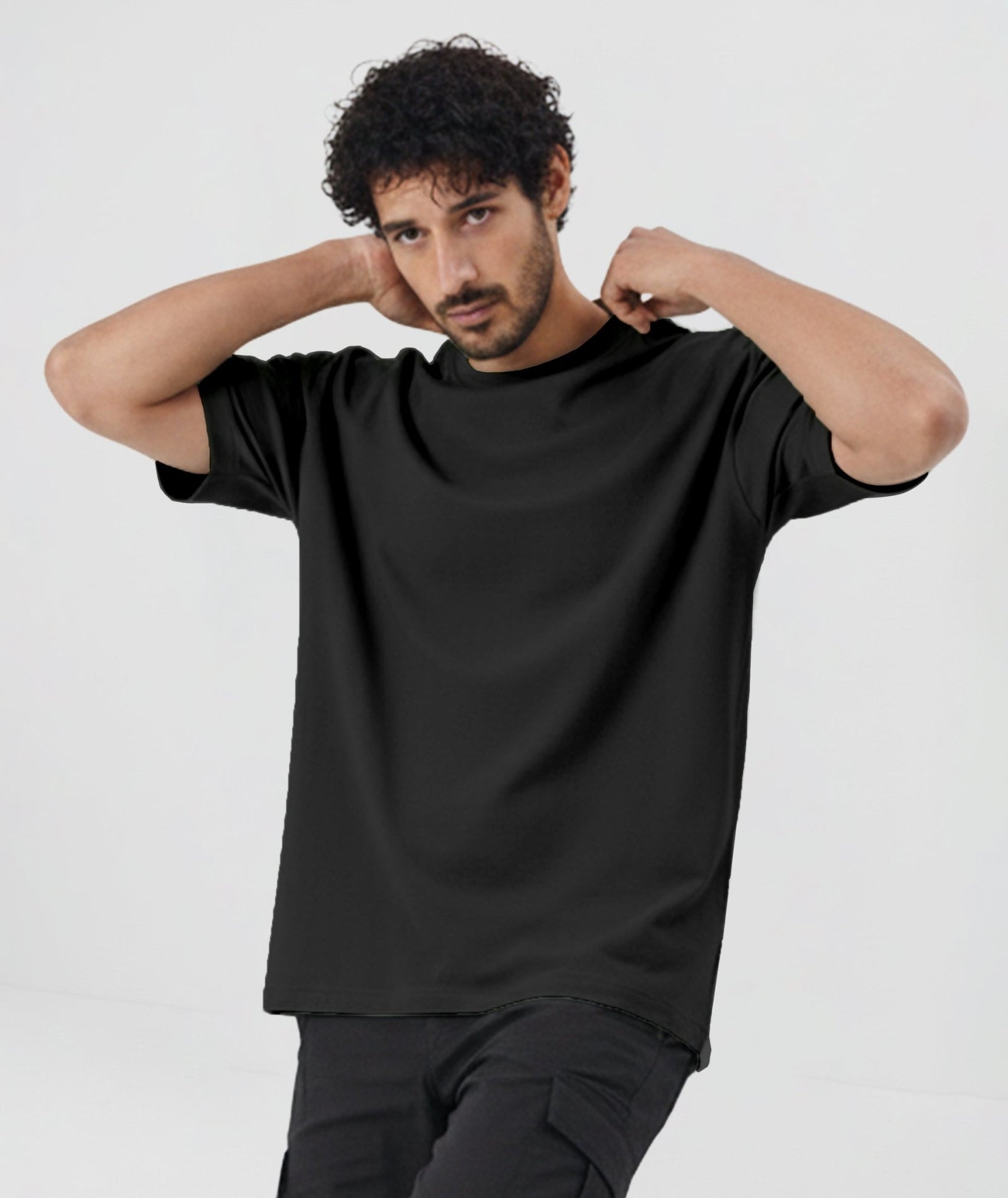 Men’s Solid Oversized T-Shirt | Black