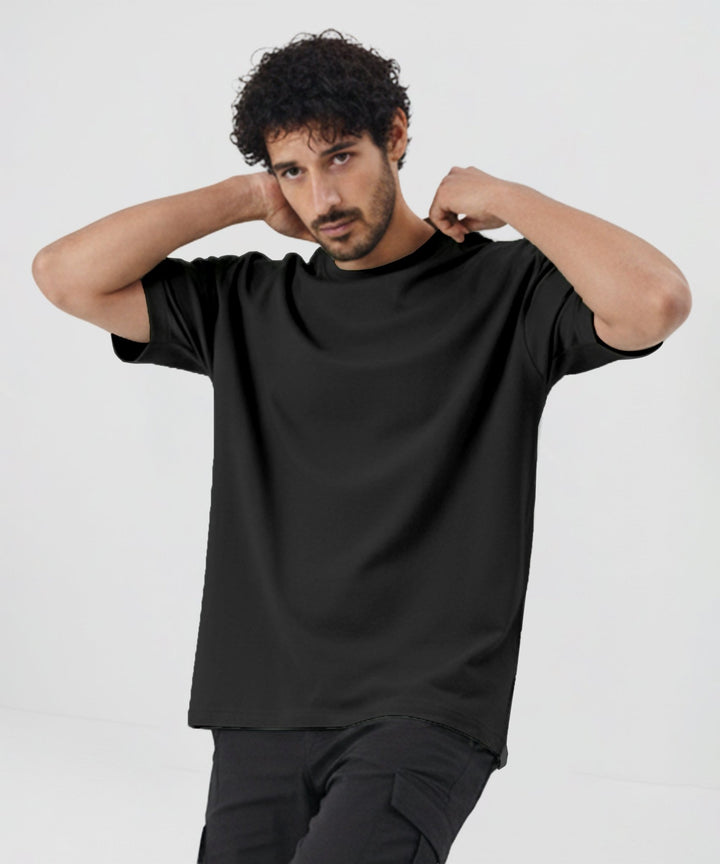 Men’s Solid Oversized T-Shirt | Black