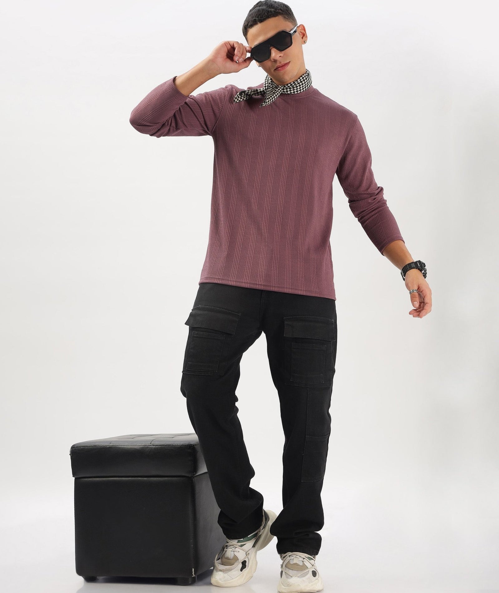 Men's Solid Full Sleeve Regular Fit T-Shirt