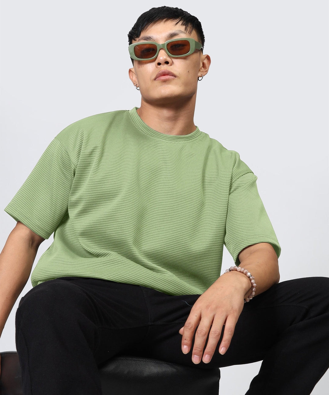 Men's Oversized Dotted Drop Shoulder T-Shirt
