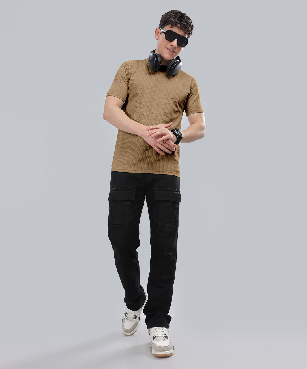 Men's Poly cotton Half Sleeve Solid T-Shirt