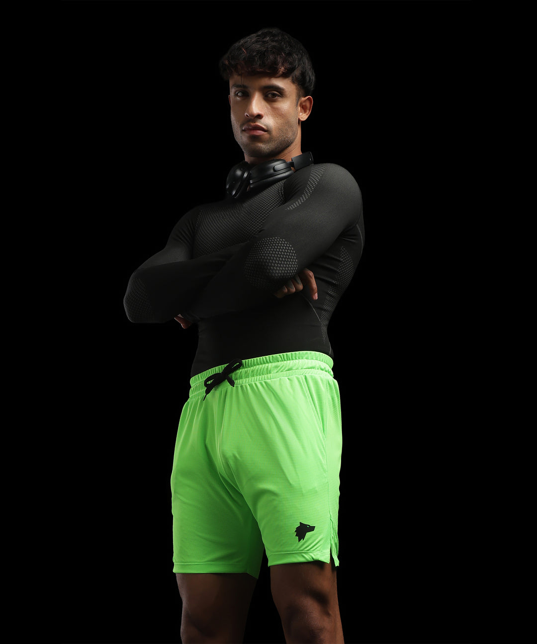 Mens Athletic Sportswear Shorts with Pockets | Neon Green