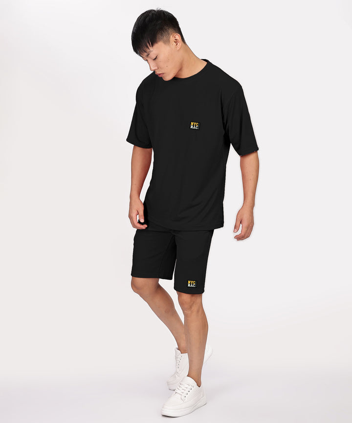 Men's Tshirt & Shorts Set - Black