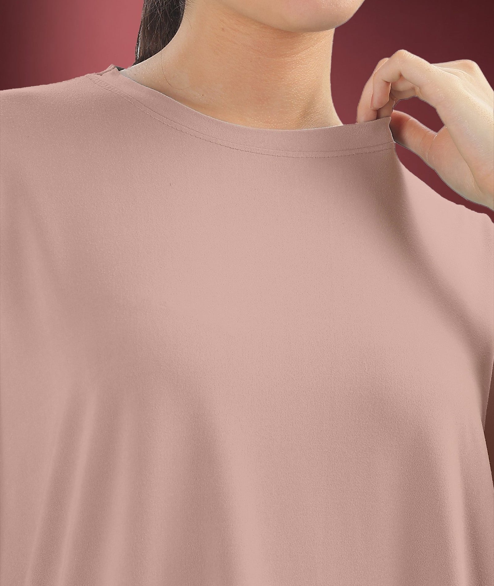 Womens Oversized Drop Shoulder T-Shirt with Side Pockets