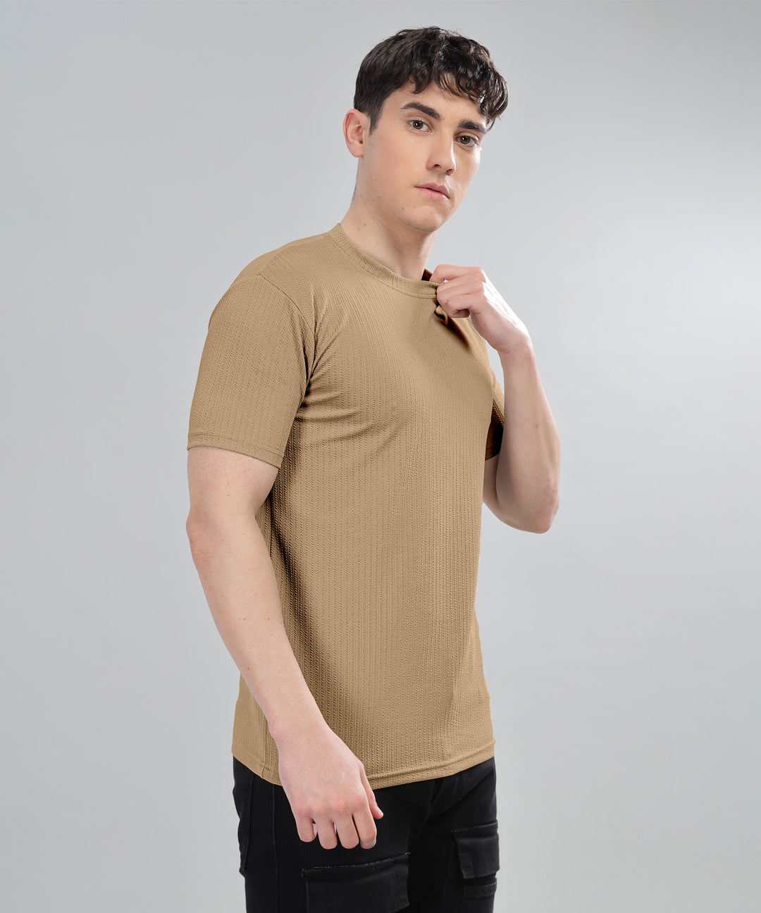 Men's Poly cotton Half Sleeve Solid T-Shirt