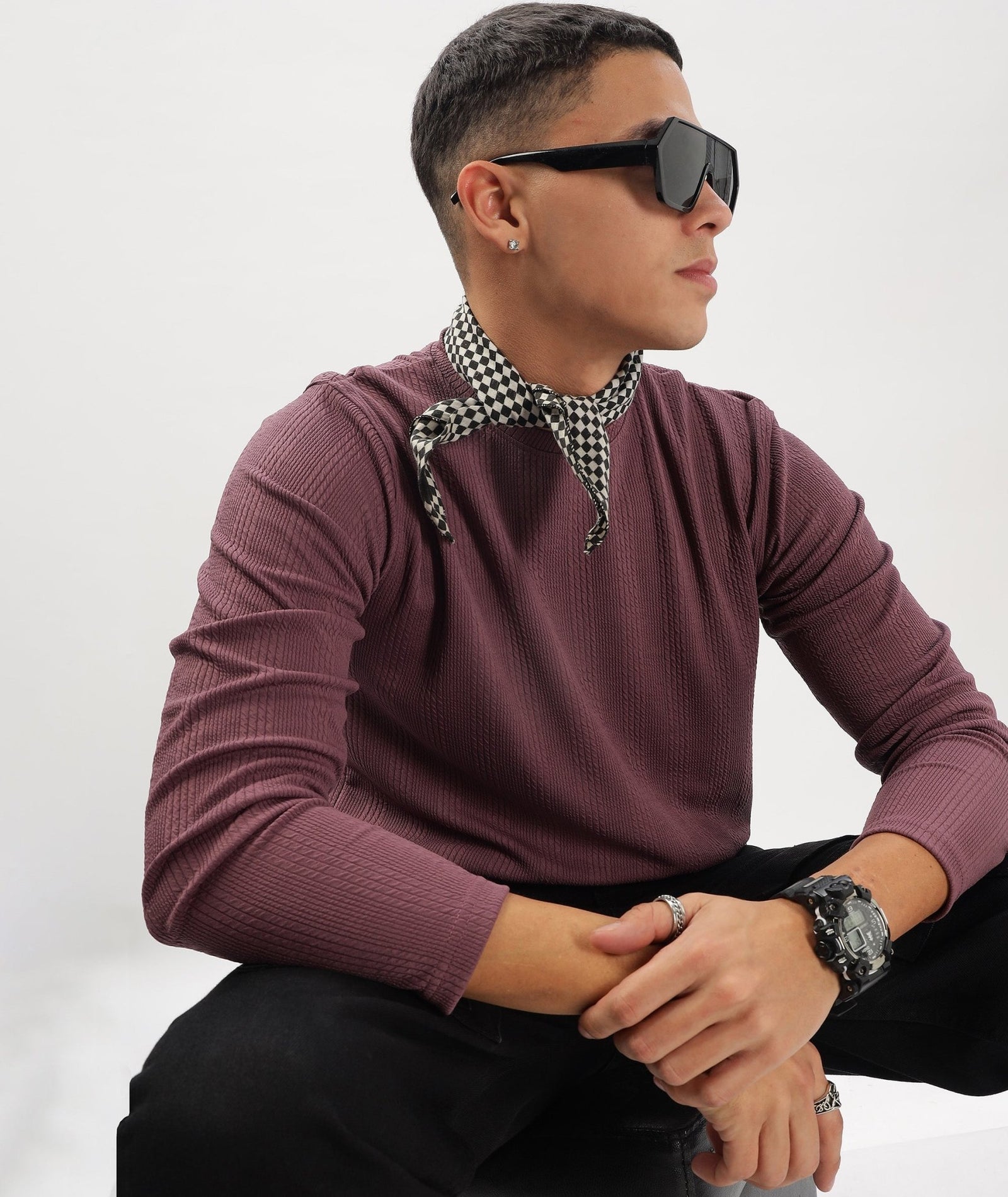 Men's Solid Full Sleeve Regular Fit T-Shirt