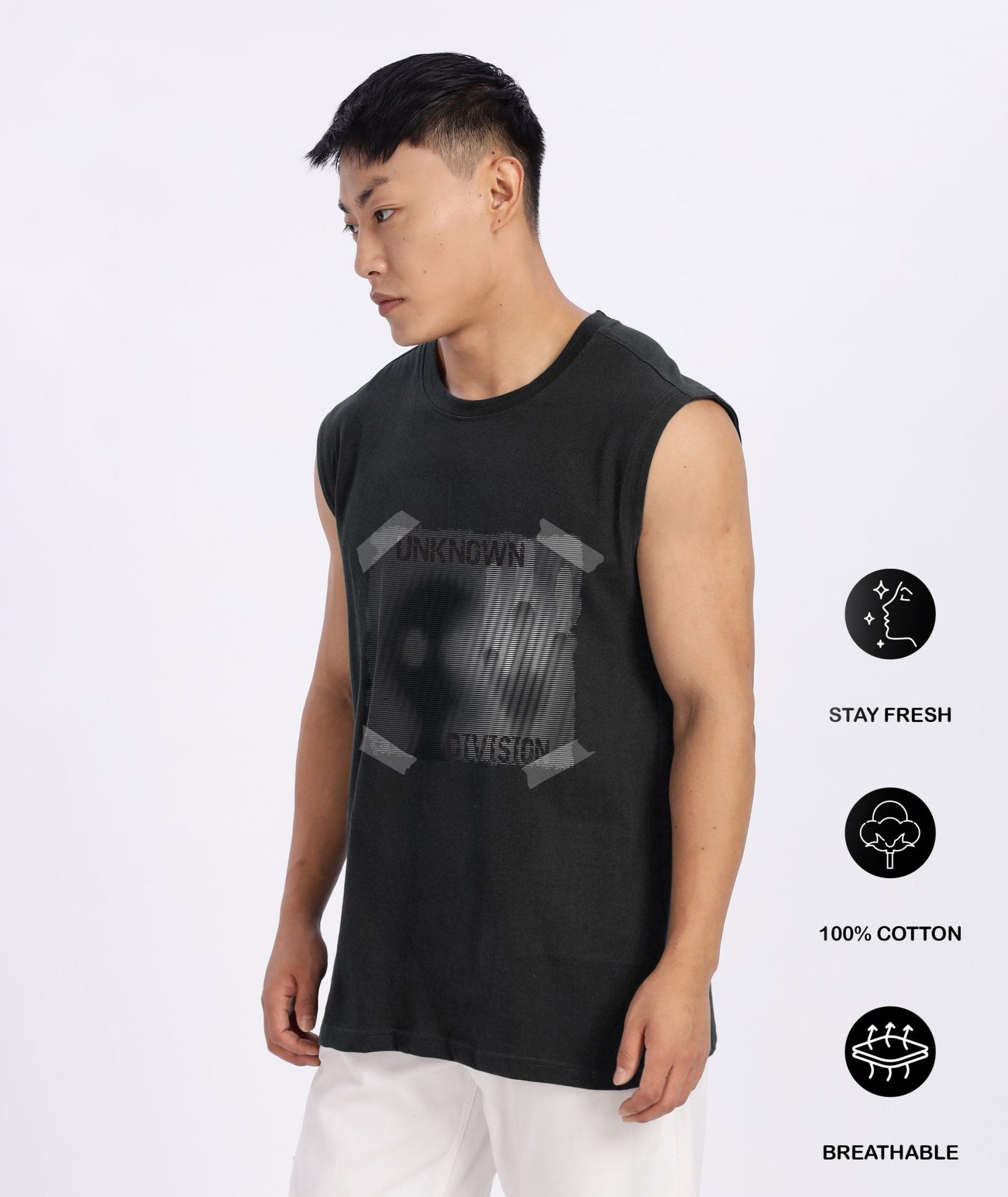 Grey Mens Relaxed Fit Tank