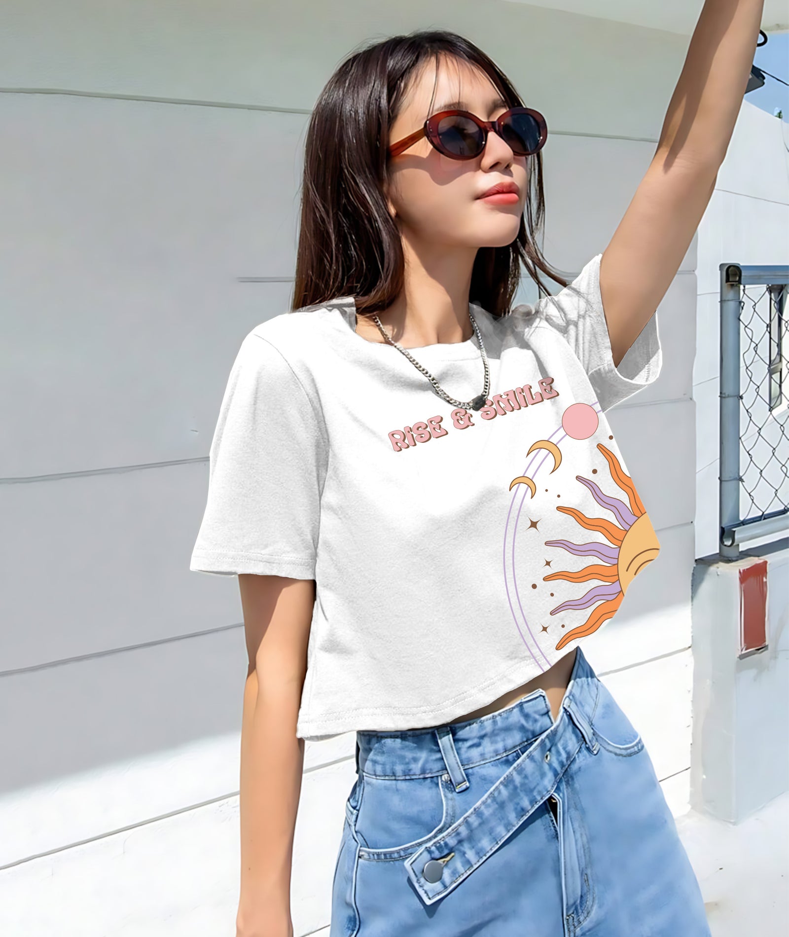 Womens Printed Crop Top