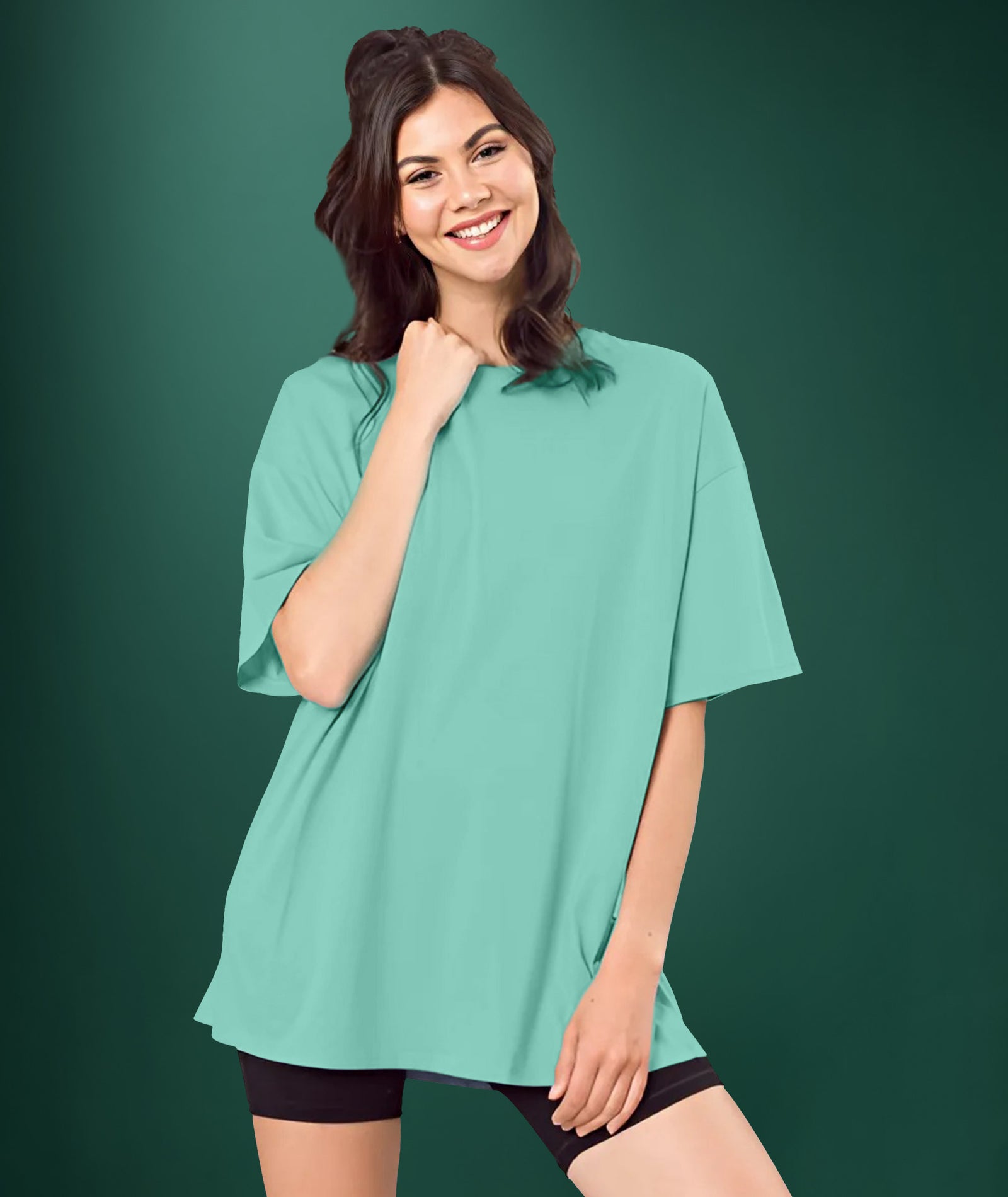 Teal Womens Oversized Tshirt