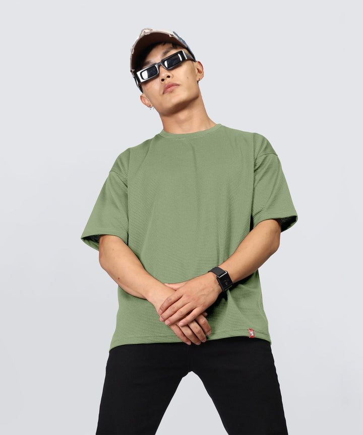 Men's Oversized Dotted Drop Shoulder T-Shirt