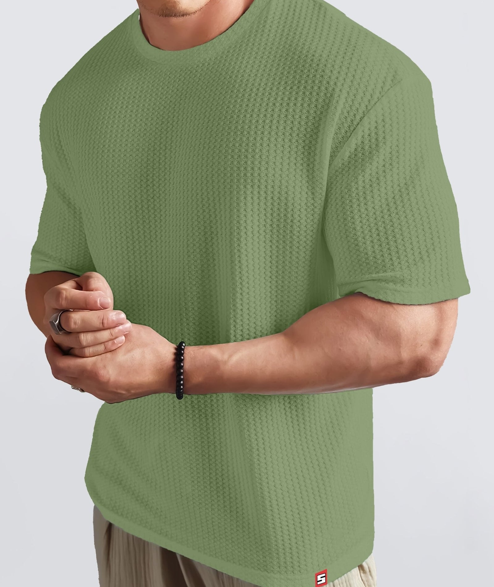 Men's Oversized Dotted Drop Shoulder T-Shirt