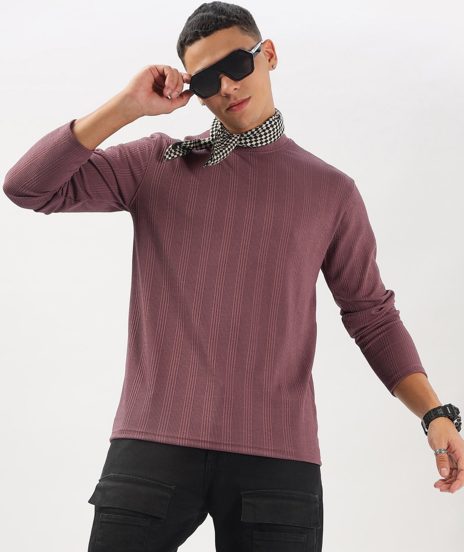 Men's Solid Full Sleeve Regular Fit T-Shirt