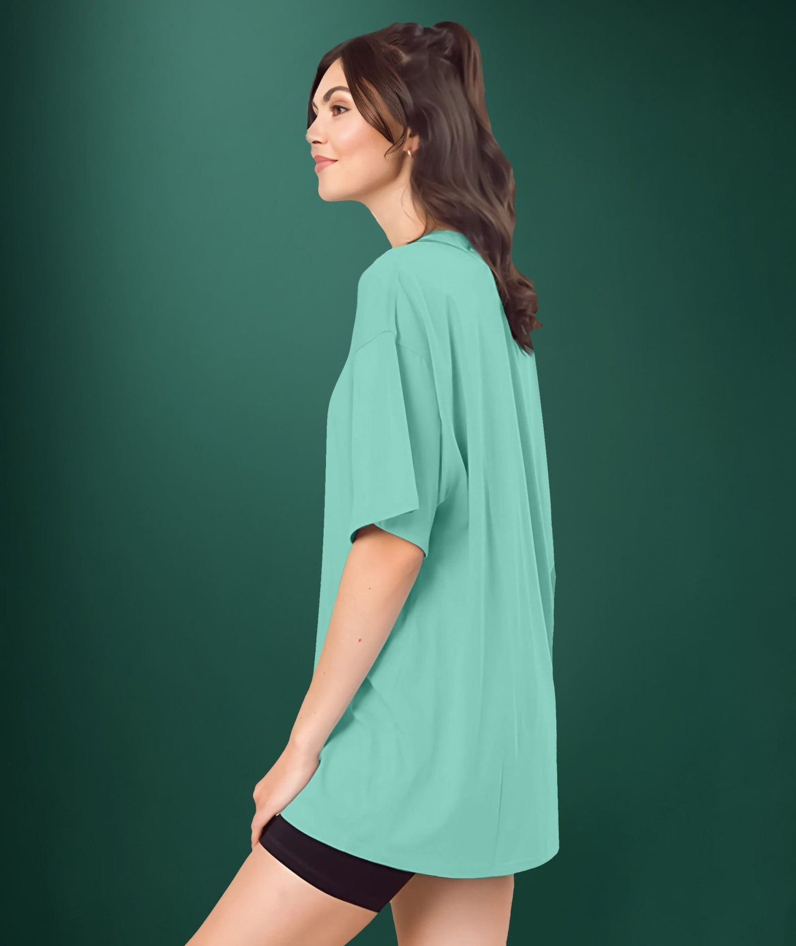 Teal Womens Oversized Tshirt