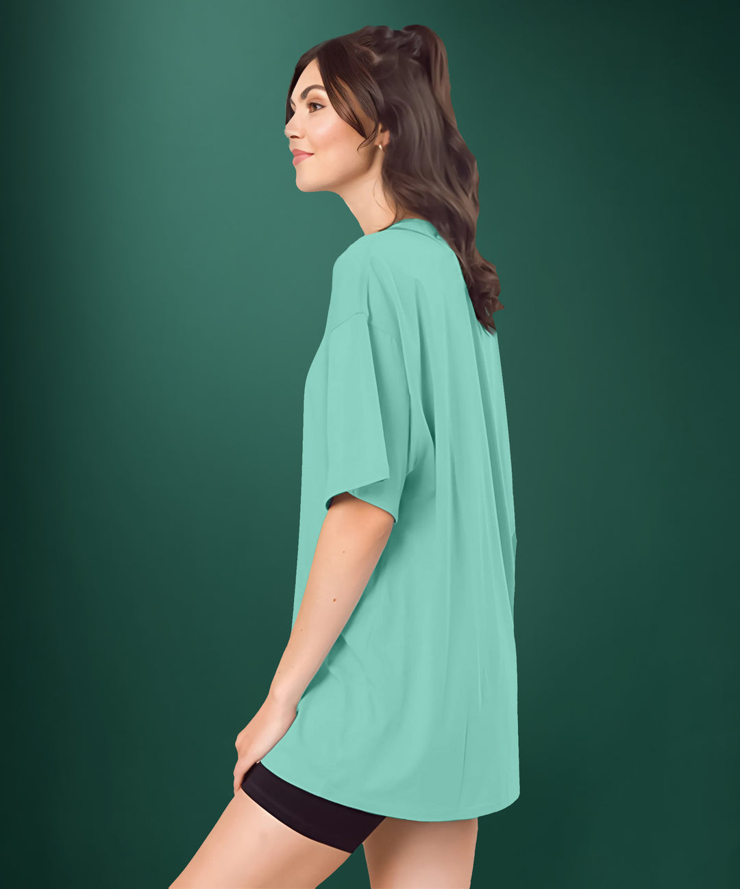 Teal Womens Oversized Tshirt
