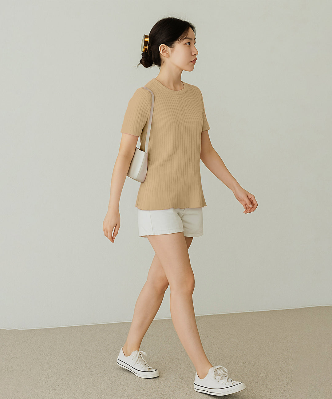 Womens Poly cotton Half Sleeve Solid T-Shirt