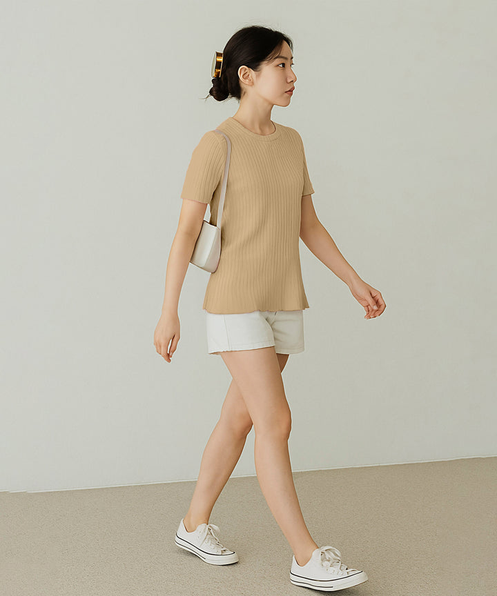 Womens Poly cotton Half Sleeve Solid T-Shirt