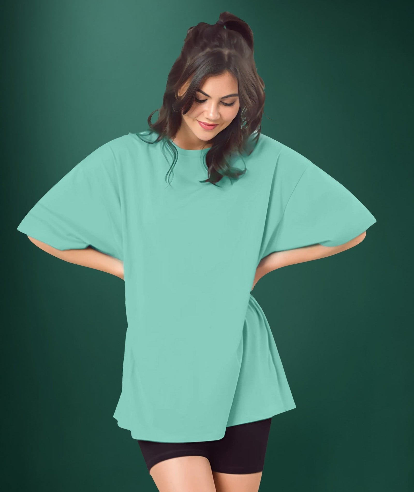Teal Womens Oversized Tshirt