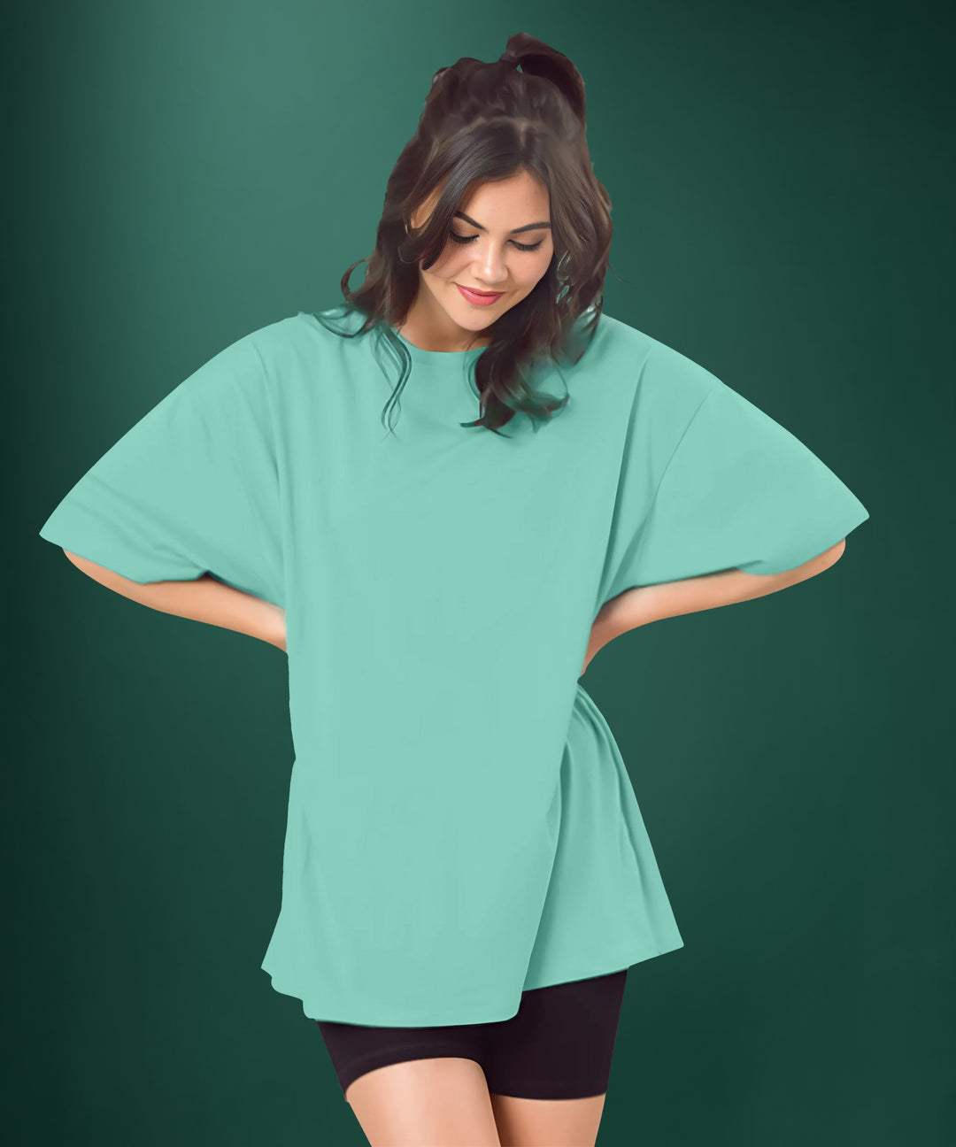 Teal Womens Oversized Tshirt