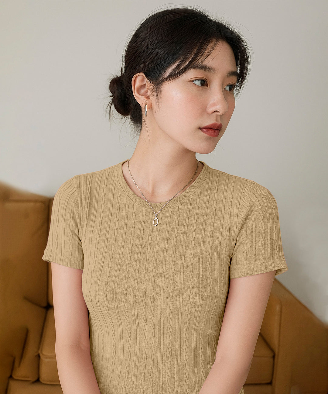 Womens Poly cotton Half Sleeve Solid T-Shirt