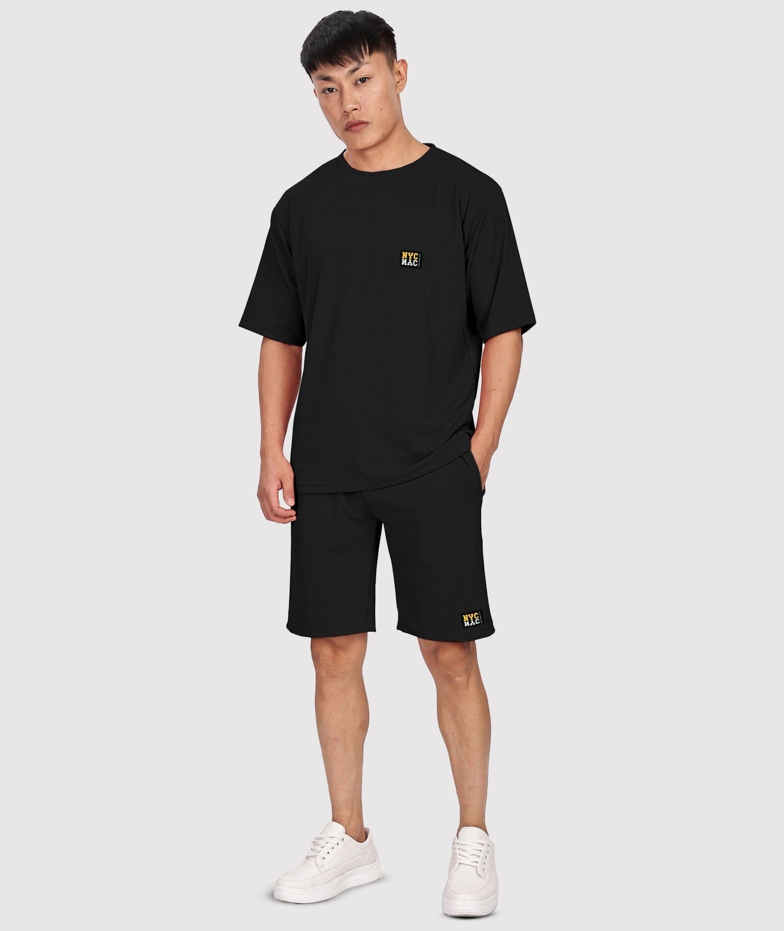 Men's Tshirt & Shorts Set - Black