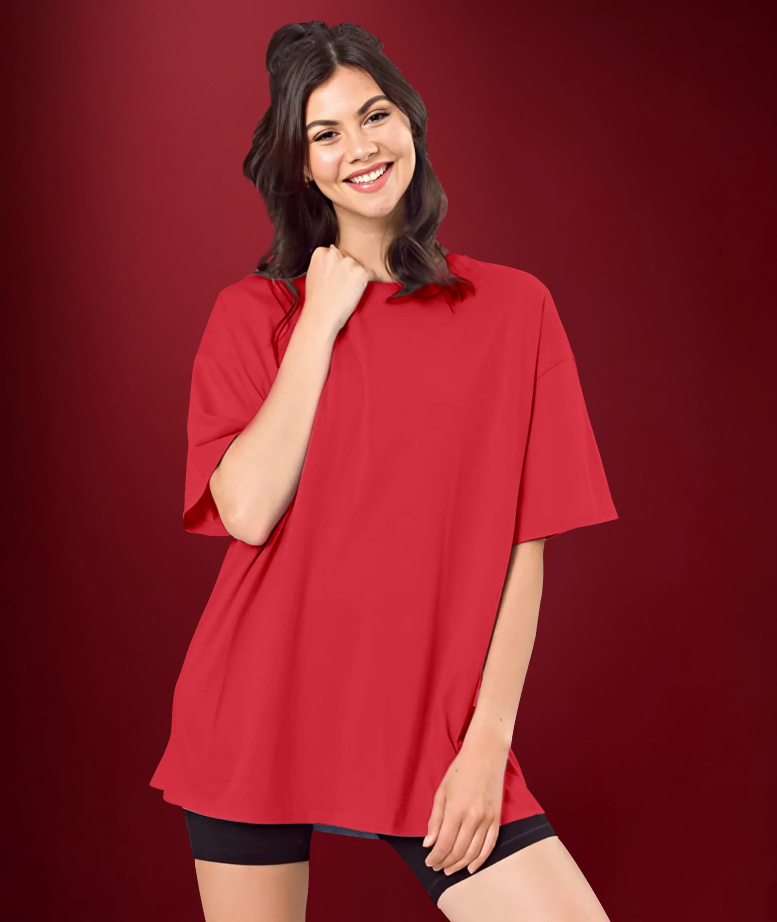 Red Womens Oversized Tshirt