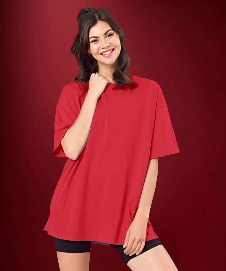 Red Womens Oversized Tshirt