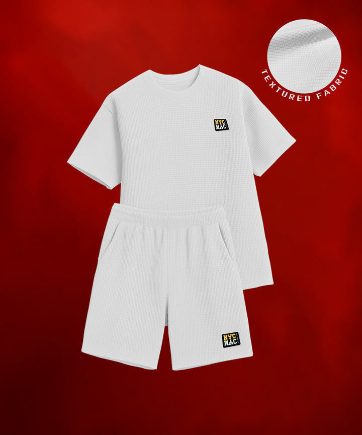 Men's Tshirt & Shorts Set - White