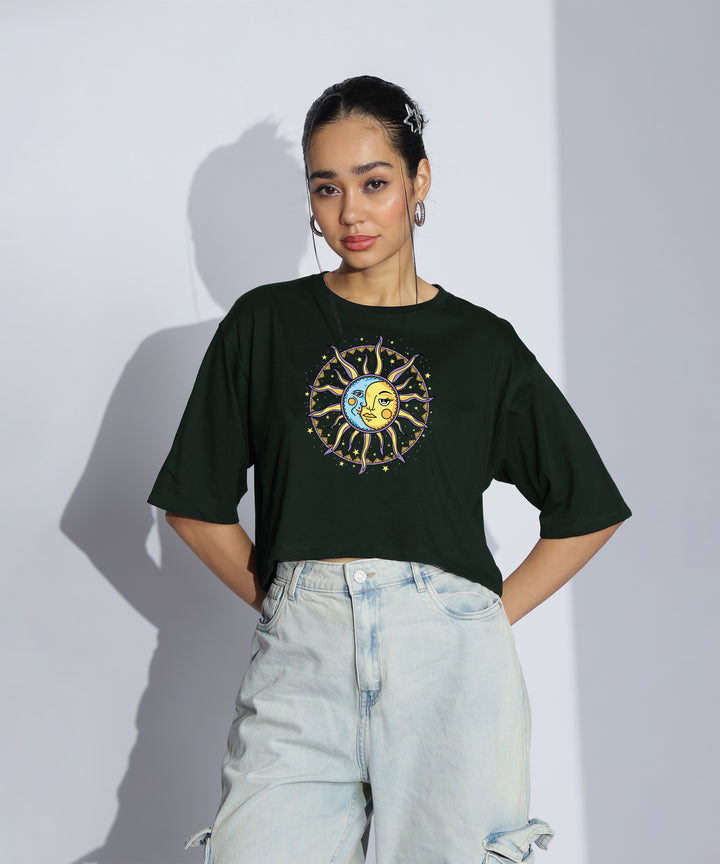 Womens Printed Crop Top