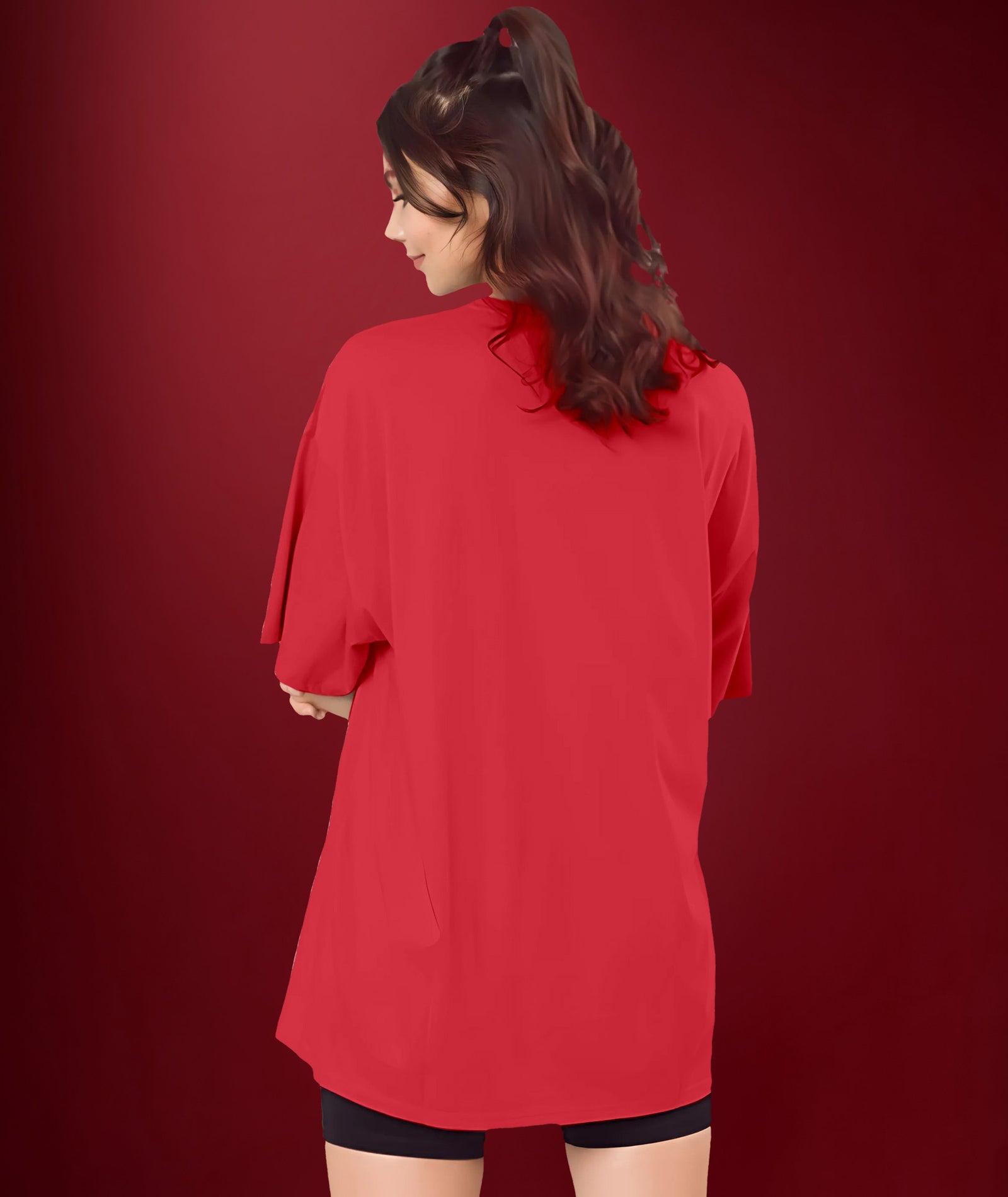 Red Womens Oversized Tshirt