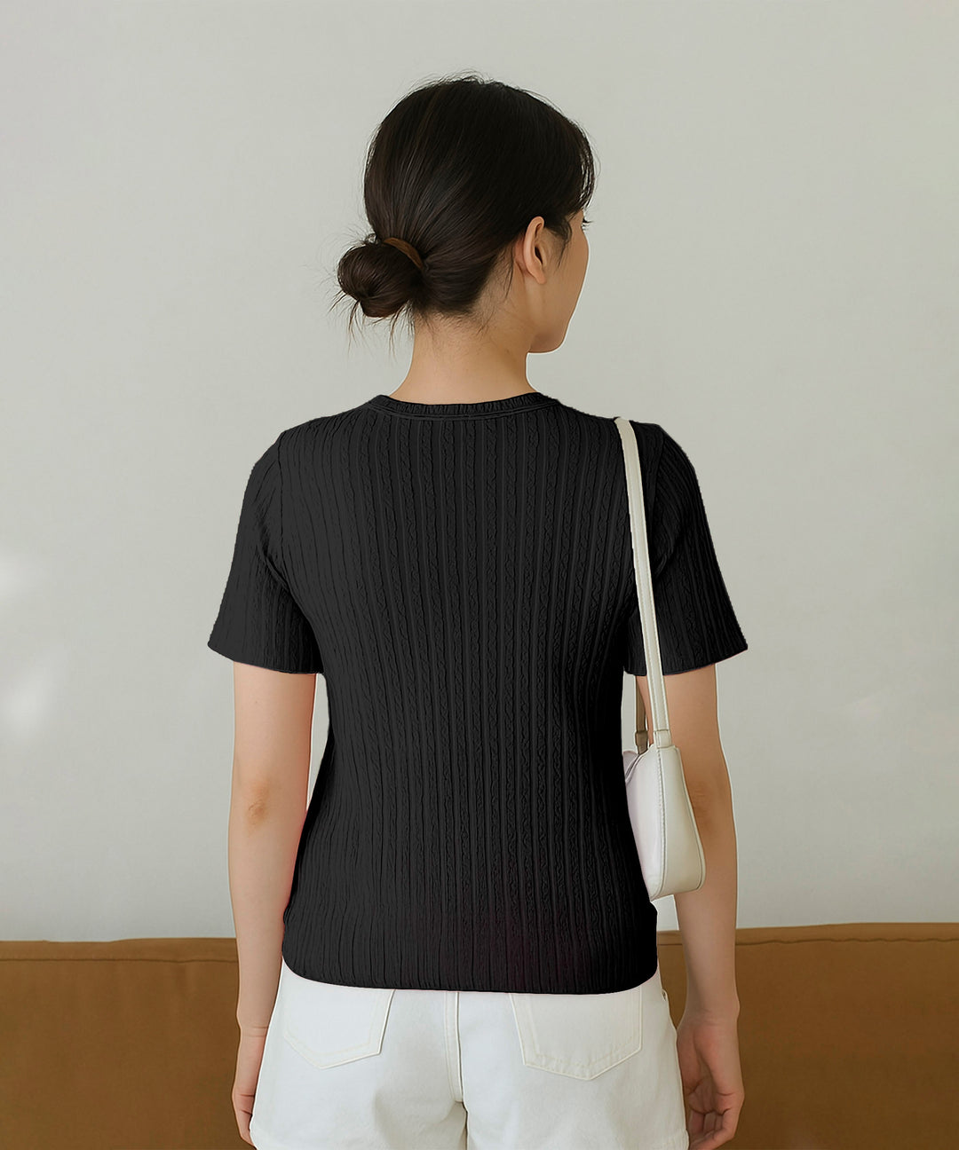 Womens Poly cotton Half Sleeve Solid T-Shirt
