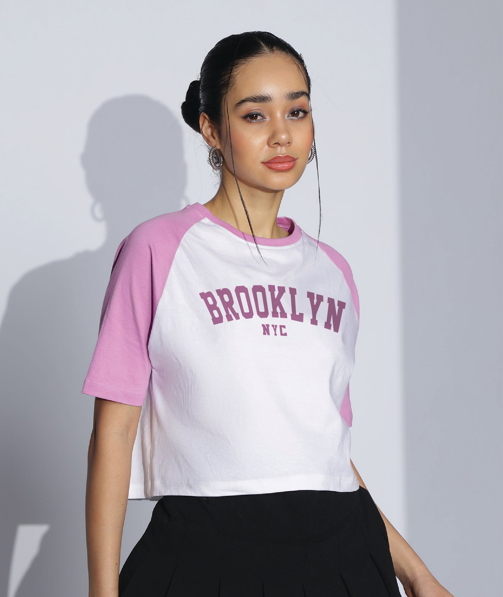 Womens Crop Top with Raglan Sleeve