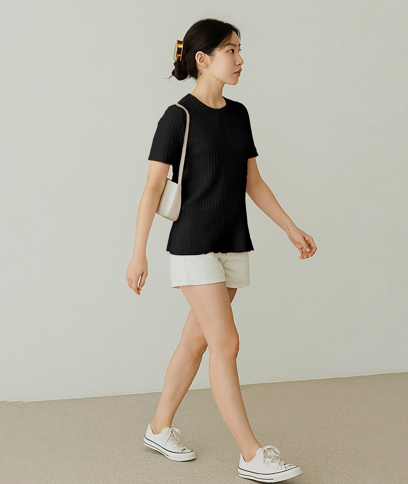 Womens Poly cotton Half Sleeve Solid T-Shirt