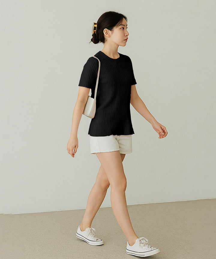 Womens Poly cotton Half Sleeve Solid T-Shirt