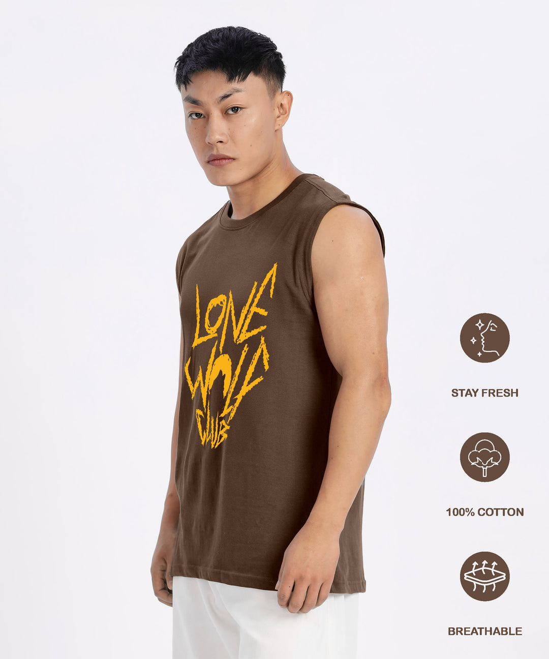 Brown Mens Relaxed Fit Tshirt