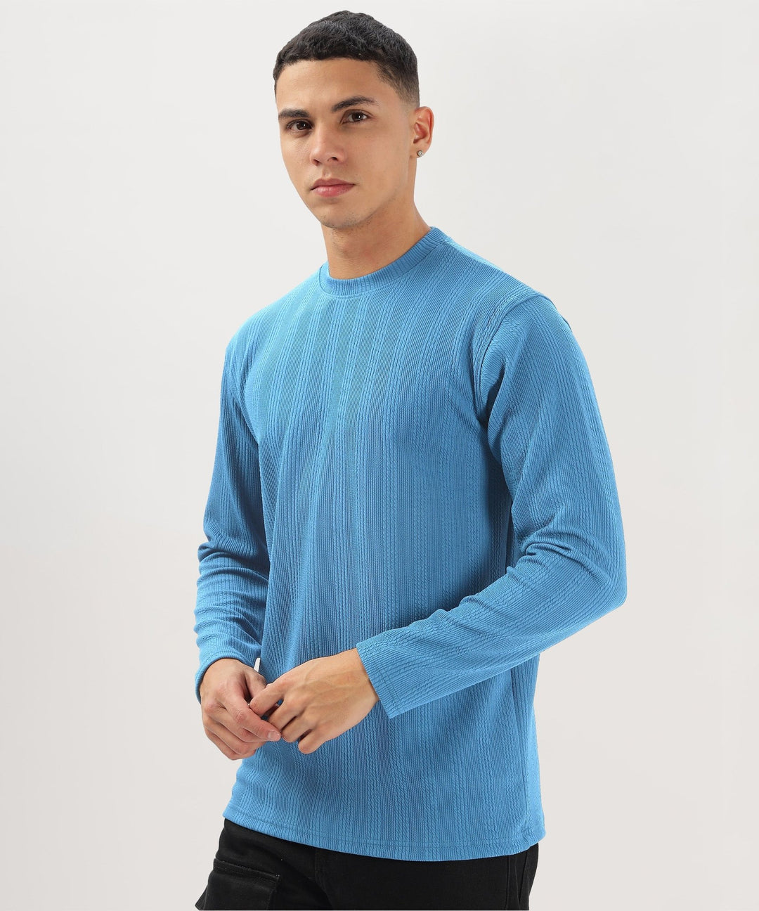 Men's Solid Full Sleeve Regular Fit T-Shirt
