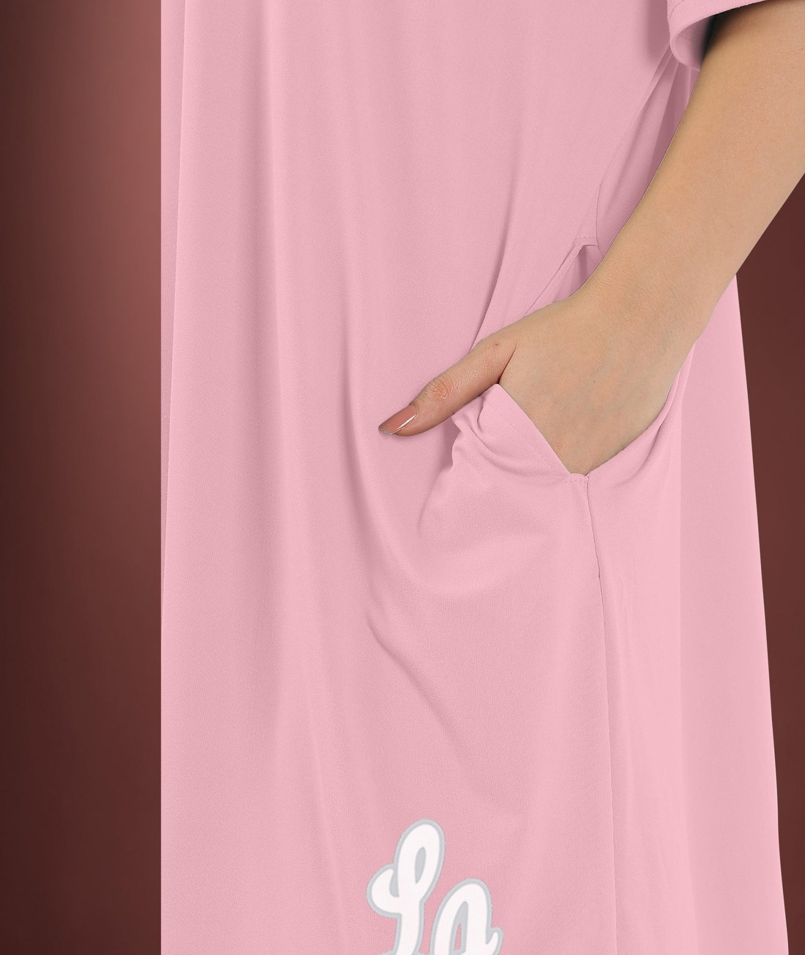 Womens Oversized Drop Shoulder T-Shirt with Side Pockets