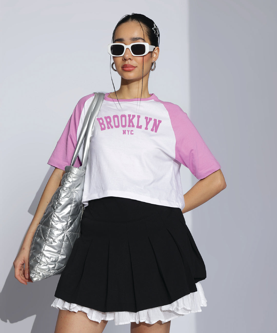 Womens Crop Top with Raglan Sleeve