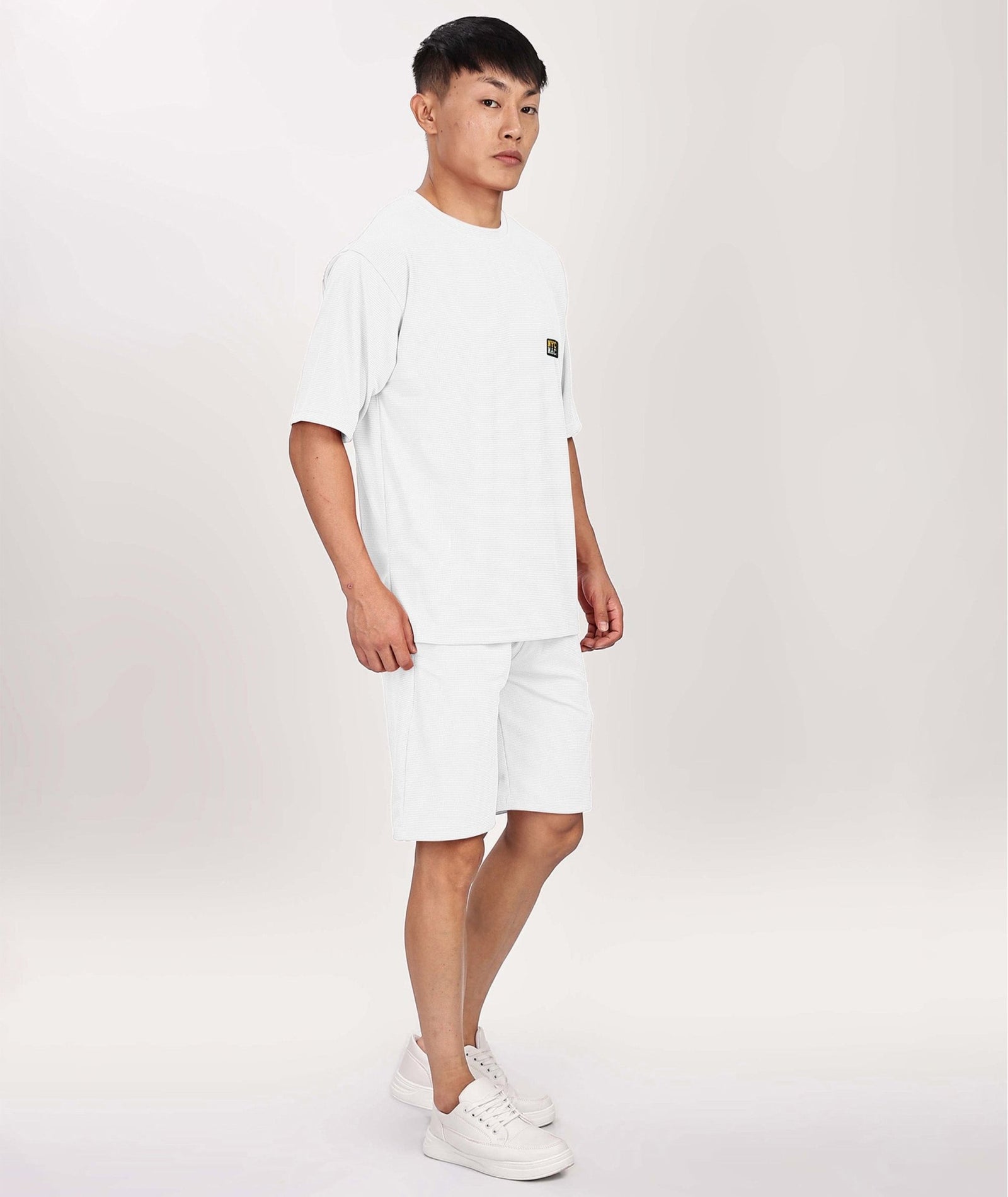 Men's Tshirt & Shorts Set - White