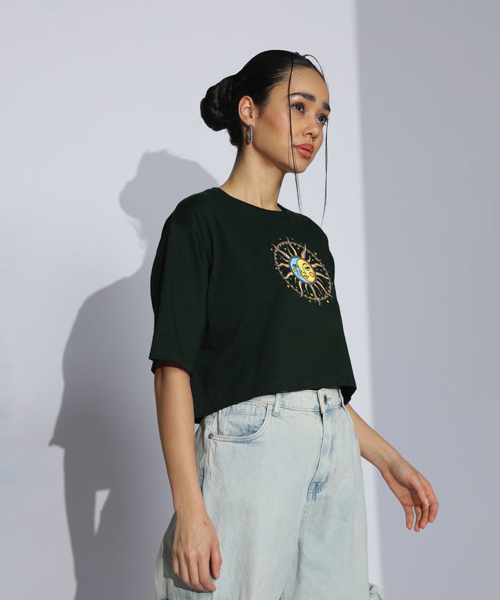 Womens Printed Crop Top