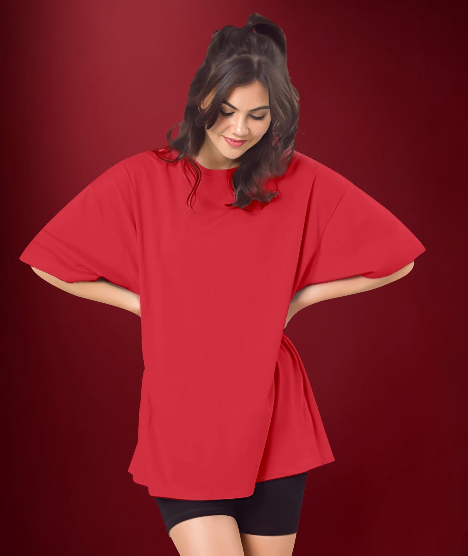 Red Womens Oversized Tshirt