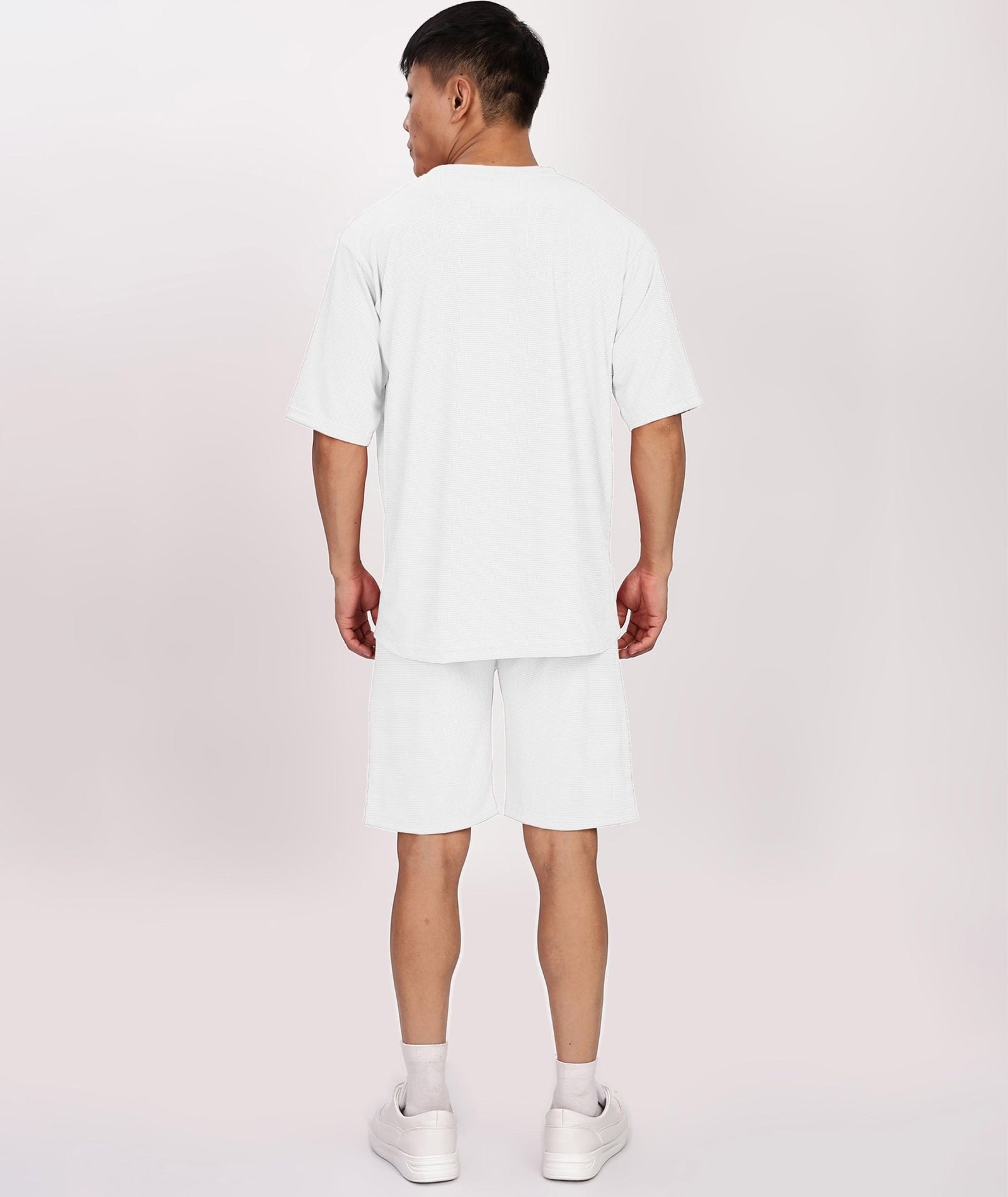 Men's Tshirt & Shorts Set - White