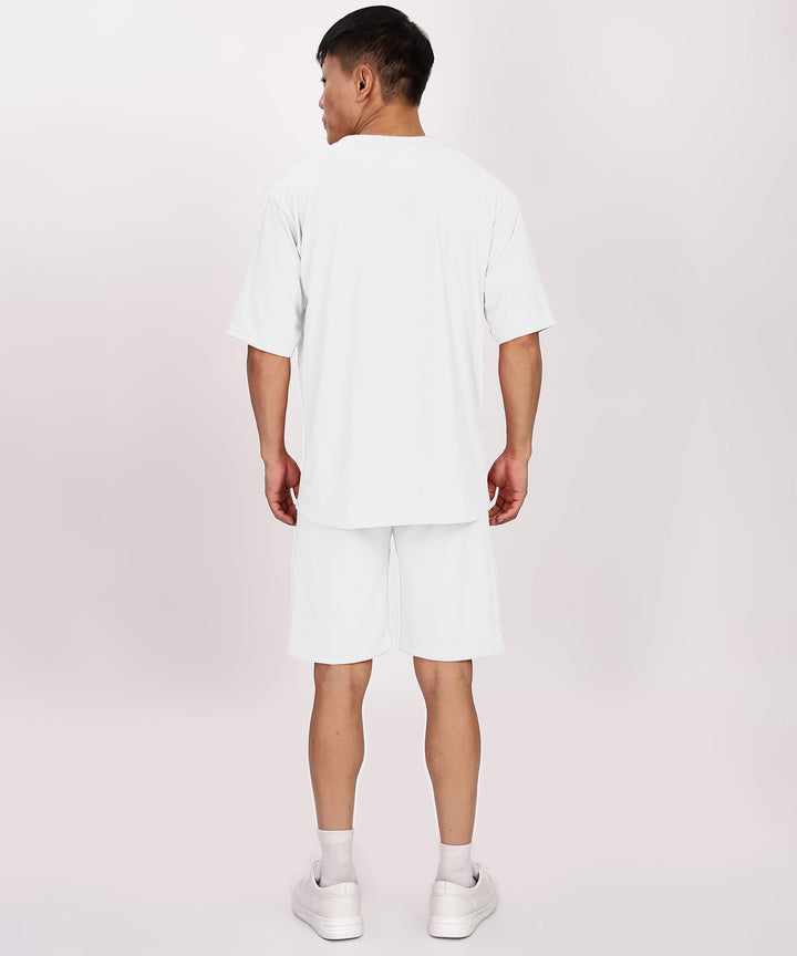 Men's Tshirt & Shorts Set - White