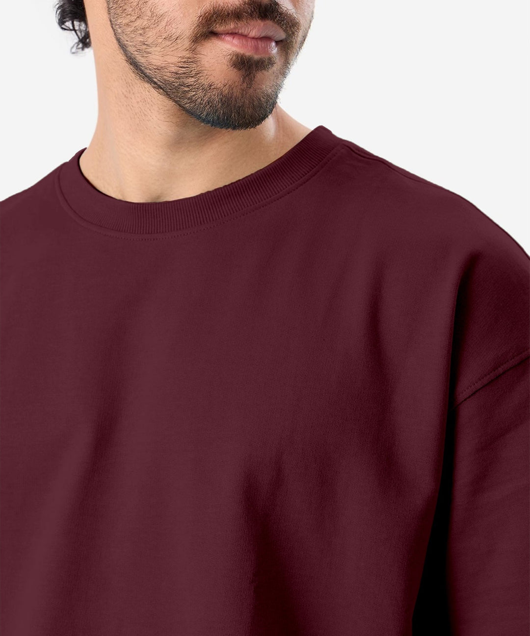 Men’s Solid Oversized T-Shirt | Maroon