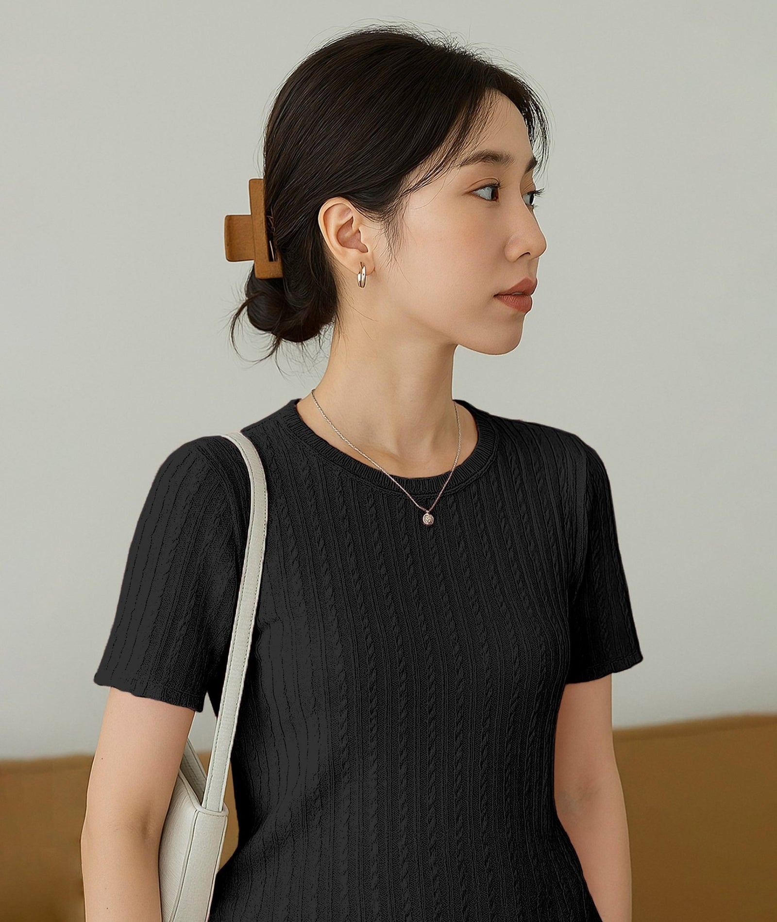 Womens Poly cotton Half Sleeve Solid T-Shirt