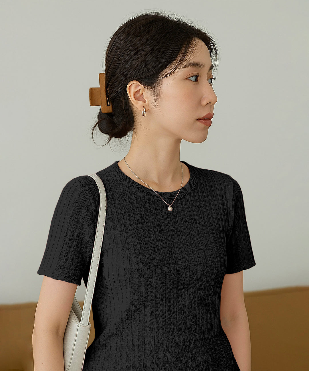 Womens Poly cotton Half Sleeve Solid T-Shirt