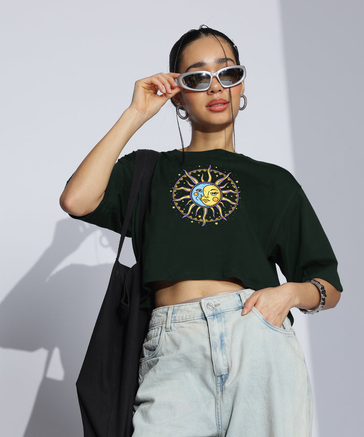 Womens Printed Crop Top