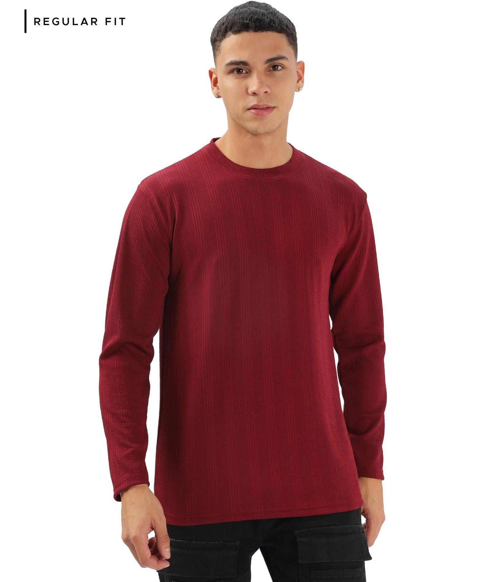 Men's Solid Full Sleeve Regular Fit T-Shirt