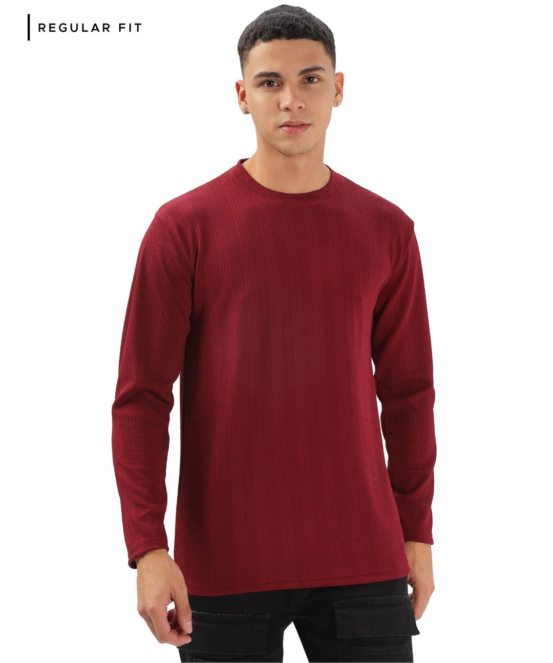Men's Solid Full Sleeve Regular Fit T-Shirt