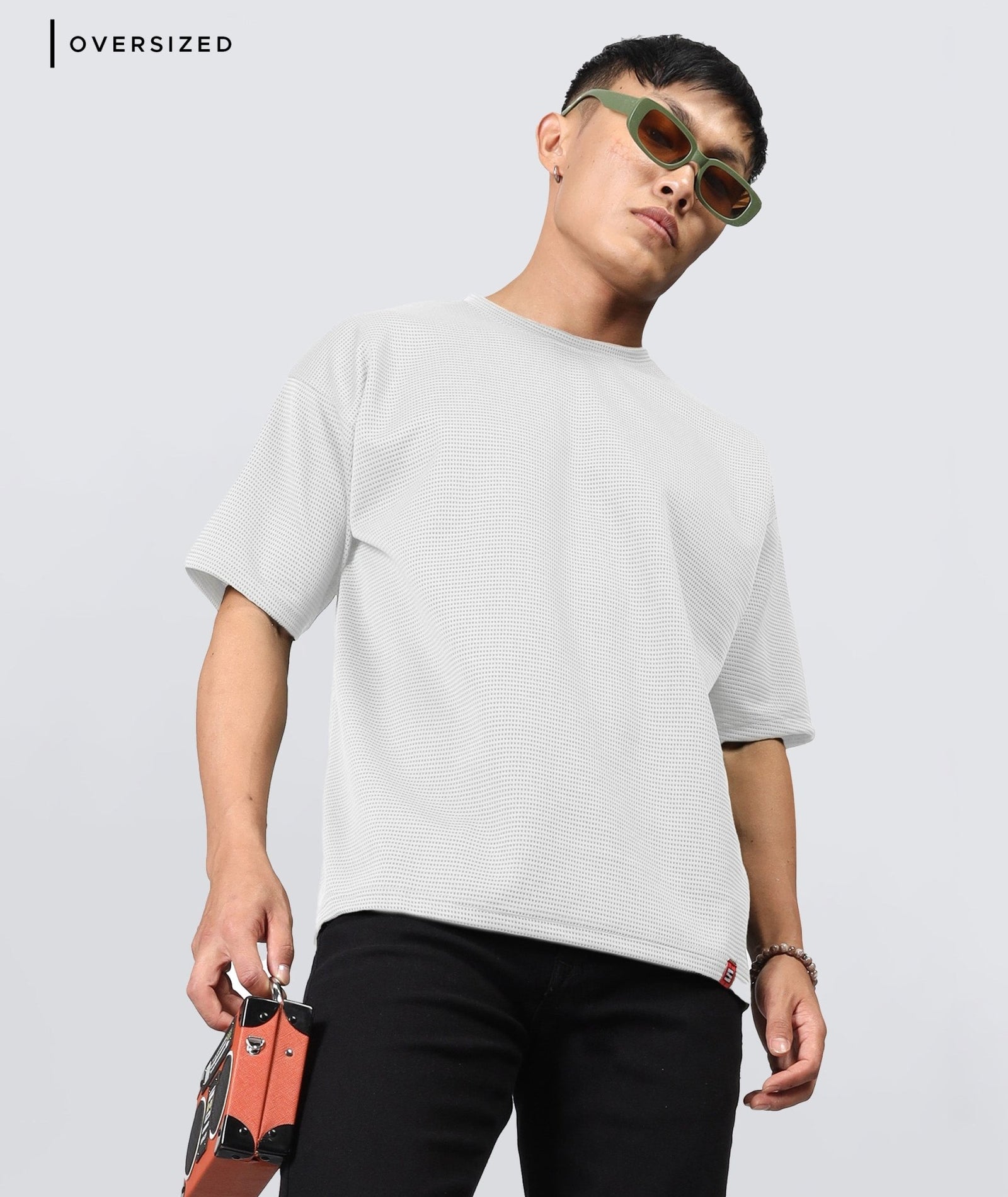 Men's Oversized Dotted Drop Shoulder T-Shirt